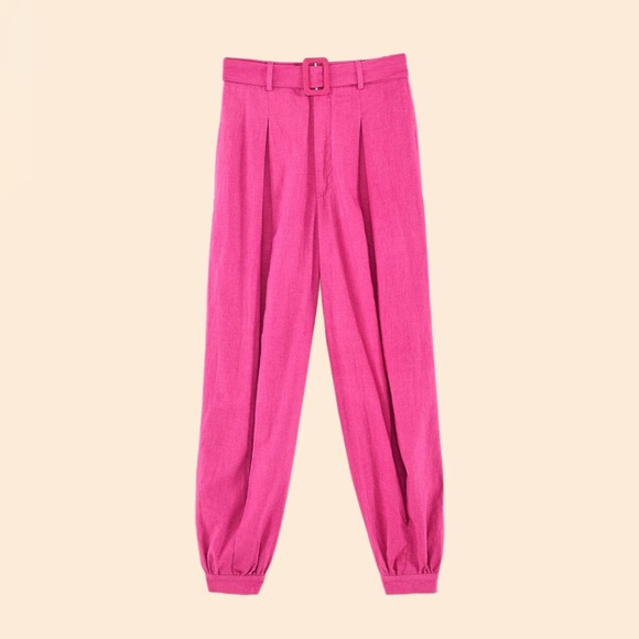 Farm Rio Pink Linen Pants - Picture 3 of 6